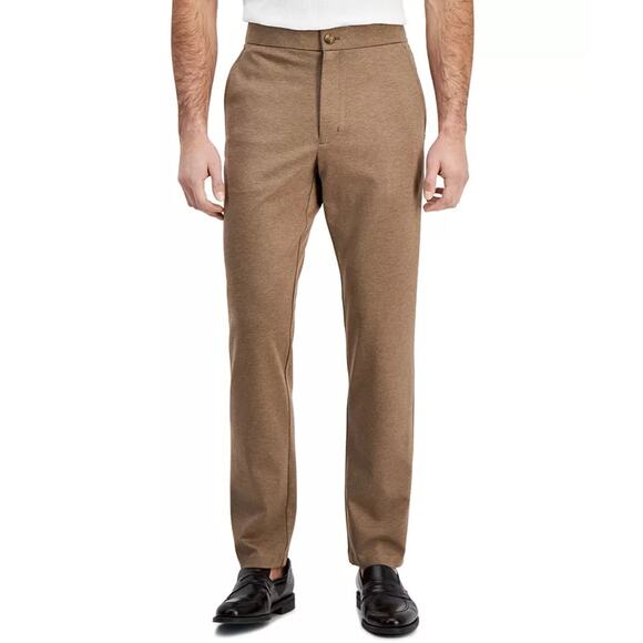 Alfani Men's Heather Brown Stretch Knit Rayon Casual Fit Suit Pants Size 38W 30L - Picture 1 of 4